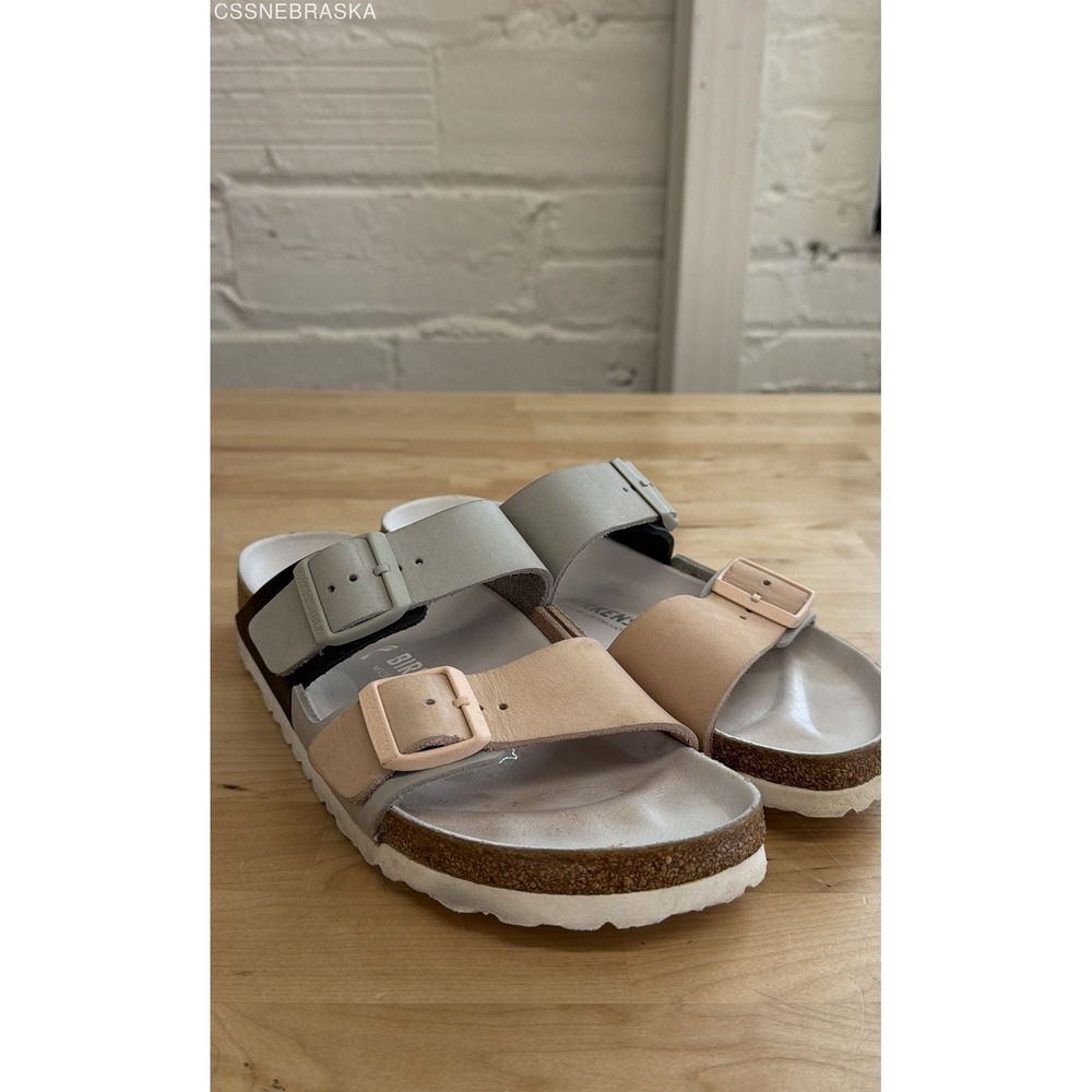 Birkenstock Arizona Split Colorblock Sandals Mineral Light Rose Nubuck Women 9